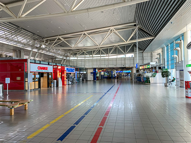 Sofia airport empty as well