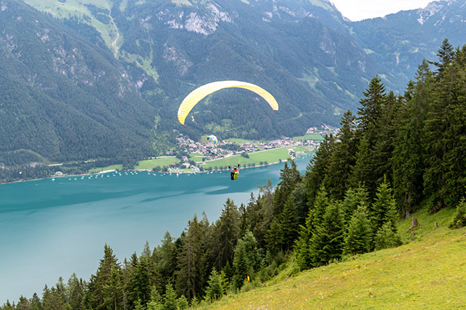 Paraglider above the Achensee