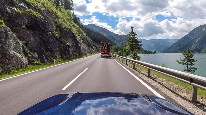 Driving along the Achensee lake