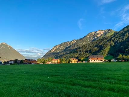 The sunset light on the mountains